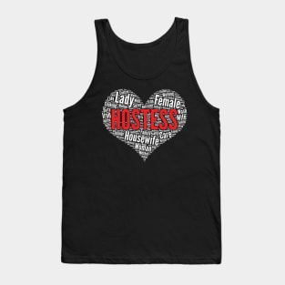 Hostess Heart Shape Word Cloud Design graphic Tank Top